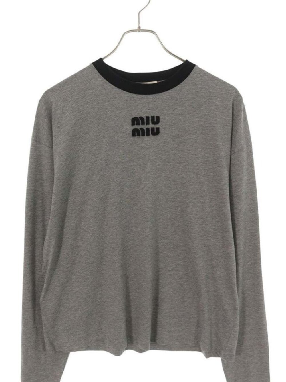 Miu Miu Logo Patch Trimlong Sleeve Top XS
